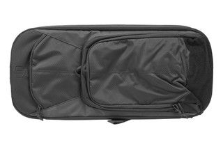 Savior Equipment 30" Specialist Covert Single Rifle Case in Black has exterior accessory compartments.